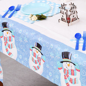 스노우맨 테이블보 -/크리스마스용품/파티장식소품/트리데코/츄리/가랜드/크리스마스데코/성탄용품