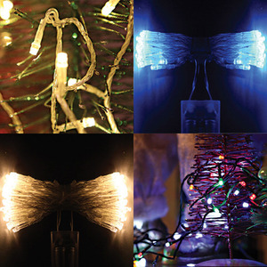 LED 50P 밧데리 투명선 [칼라&amp;웜&amp;백색&amp;남색] -/크리스마스전구/LED전구/트리전구/츄리전구/예쁜전구/트리용품/인테리어전구/크리스마스트리전구